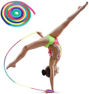 Wchiuoe Skipping Rope Rainbow Colour Rhythmic Gymnastics Colourful Rope for the Official Rhythmic Gymnastics Rope Competition