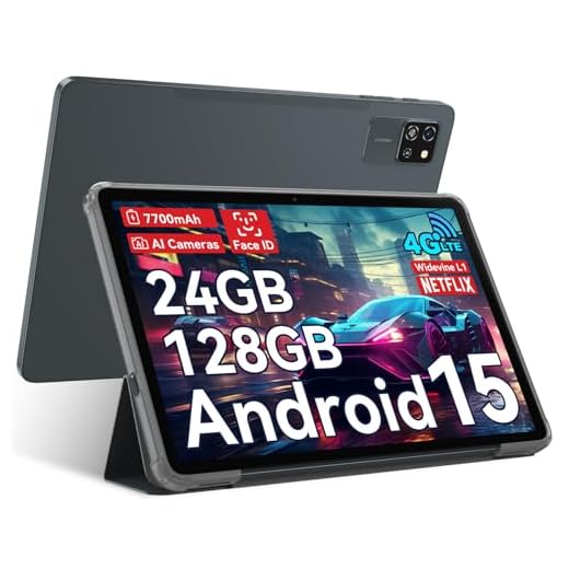 Blackview Tab60 Pro Android 15 Tablet 10 Zoll, 24GB(8GB+16GB Erweiterung) RAM+128GB ROM(2TB TF), Dual 4G LTE SIM,Octa Core PC Tablets, 7700mAh Akku, Widevine L1 HD Display, 5G WiFi, Face ID, GPS