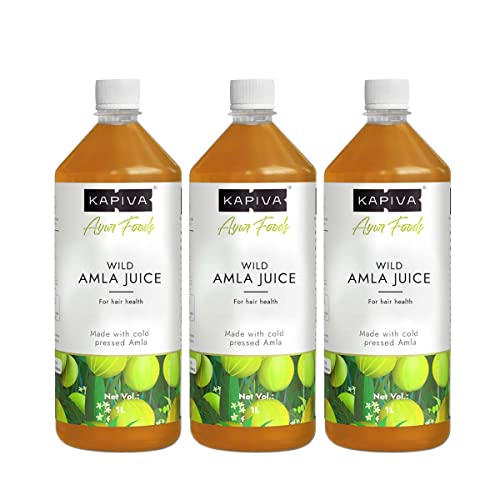 Image of Kapiva Wild Amla Juice (3L) | Suitable for healthy Hair & Skin | Detox juice for weight loss | Natural Source of Vitamin C | Organic & Natural Juice Made With Cold Pressed Amla from Pratapgarh | No Added Sugar | Super Saver Pack of 3