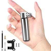 BAISEN Mini Fahrradpumpe - Aluminium Luftpumpe Fahrrad alle Ventile (Presta/Schrader),Tragbar Klein Fahrradpumpe, 120PSI Mini Fahrrad Pumpe für Rennrad, Mountainbikes und Ballpumpe (Titanium)