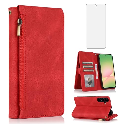 Housse Samsung Galaxy A56 5G antichoc avec protège-écran verre et porte-monnaie