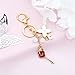 Love Keychain Elegant Floral Key Ring,Romantic Gift for Women Sweet Fashion Keychain (Red)