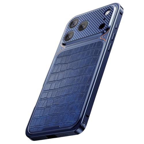 For IPhone 17/17Pro/17Pro Max�p���C�P�[�X�A�I�[���C���N���[�V�u�����Y�ی�J�o�[�A�����^���^���t���[���N���R�_�C���p�^�[�����U�[�P�[�X(Blue,17)