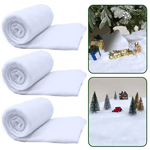 TURNMEON 3 Pack 10 Ft x 15 Inch Christmas Snow
