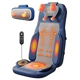 Rainwolf Shiatsu Neck and Back Massage Cushion with Heat - 4D Deep Tissue Kneading Full-Back Massager for Relief Fatigue, Adjustable Intensity & Height, for Office Chair & Home
