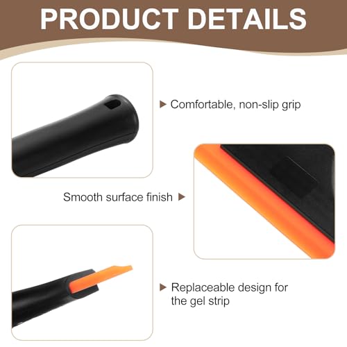 Image of HARFINGTON Squeegee 6 Inch Length Auto Water Blade Shower Squeegee with Non-Slip Handle for Windshield Window Cleaner Glass Door, Black