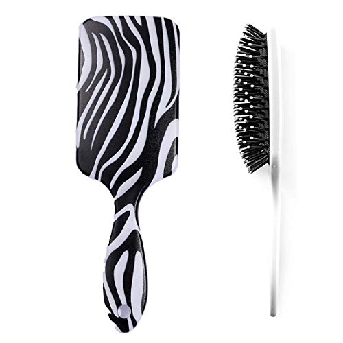 Mini Paddle Brush Detangling Brush for Women Long Thick Wave Wet Curly Hair Travel Hair Comb | Hair Brushes (Zebra Print)