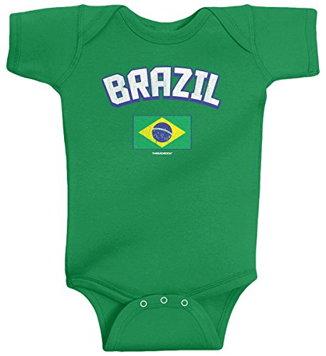 Threadrock Baby Boys' Brazil Brazilian Flag Infant Bodysuit