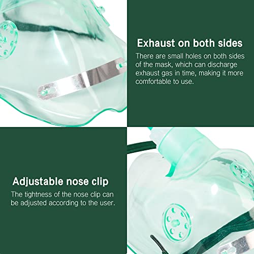 Standard Oxygen Mask With 6.6' Tubing And Adjustable Elastic Strap - 2 Packs - Size L #TOP4