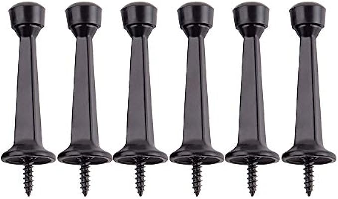 HOME MASTER HARDWARE Solid Heavy Duty Door Stops Door Stoppers 3" Oil Rubbed Bronze w/ Rubber Tip 6 Pack