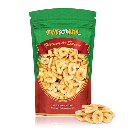 We Got Nuts Premium Dried Banana Chips 64oz (4 Pounds) Fresh, Crispy & Sweetened, Sealed For Freshness - We Got Nuts
