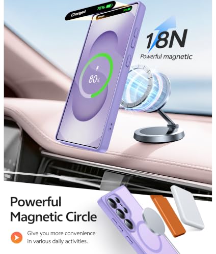 Image of FNTCASE for Samsung Galaxy S25 Ultra Case: [Fit for Magsafe] [Full Camera Protection] Translucent Matte Cases with [Screen Protector] Military Grade Shockproof Protective Phone Cover