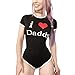 Littleforbig Adult Baby Onesie Diaper Lover (ABDL) Button Crotch Romper Onesie Pajamas - I Love Daddy Pattern