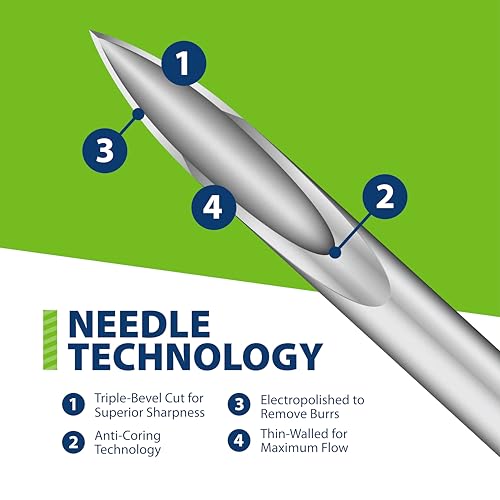 Image of Easy Touch 29 Gauge U-100 Insulin Syringes (29G 1cc 1 /2 inch) with 1 /2 inch Long Needle, 1cc (100 Unit Capacity), Bold Markings for Accurate Dosing, Disposable, Box of 100