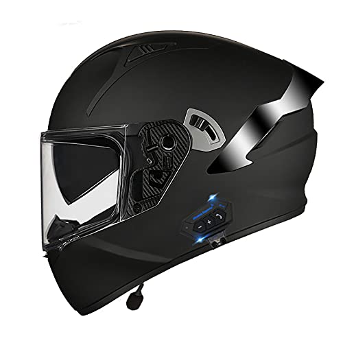 Casque moto bluetooth intégral double miroir homologué pour homme et femme taille L