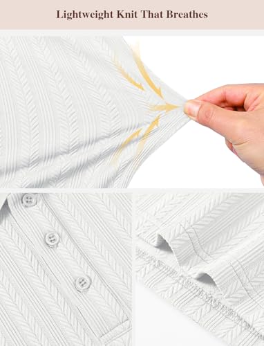 Image of TBMPOY Mens Casual Knit Polo with Pocket Textured Shirts Short Sleeve Classic Summer Vacation