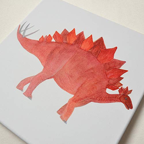 Texture Of Dreams Boy Room Cool Dinosaur Painting Print On Canvas Wall Art Tyrannosaurus Stegosaurus Triceratops Painting Artwork Giclee Printing Wall Decor Home Decoration, 4 Pack (10" X 10") #TOP4