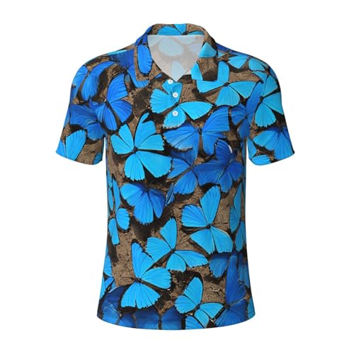 Polo séchage rapide pour homme à motif papillons parfait pour l'effort