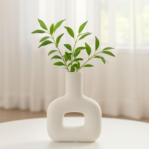 Sagebrook Home Modern Stoneware Vase - Decorative Dolomite Flower...