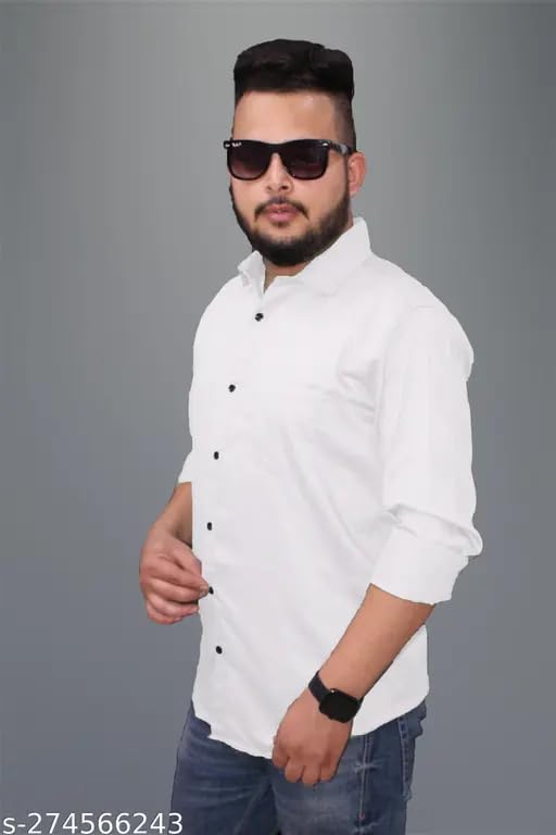 Image of Men's Cotton Casual Shirt, Brown, Full Sleeves, Regular Fit