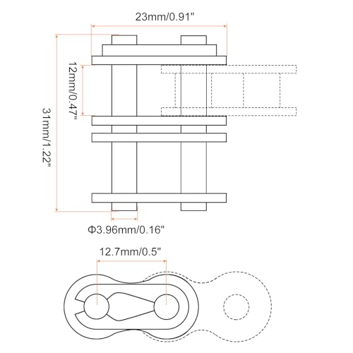 QUARKZMAN 8 Stück #40-2/08A-2 Doppelrollenkette Verbindungsstücke 12,7 mm Teilung Kohlenstoffstahl Master Verbindungsstück, Kettenglieder für 08A-2/#40-2 Kette
