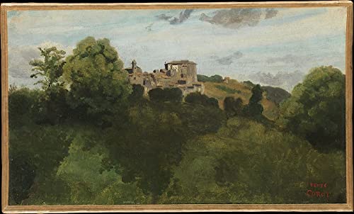 Impression d'affiches Jean Baptiste Camille Corot vue de Genzano tableau toile décoration 60x90cm