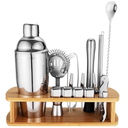 Set completo coctelera 23 piezas acero inoxidable miniatura 2