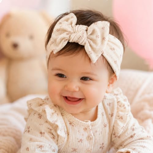 Image of SNOWIE SOFT 3 Pack Baby Girl Headbands Soft Elastic Bows