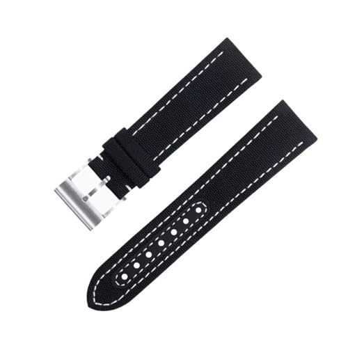 Bracelet montre nylon souple 22mm Avenger Chronomat 44mm cadran noir bleu