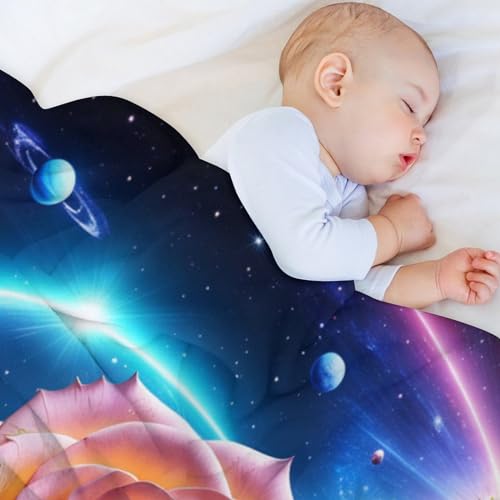 Couverture bébé douce en flannel starry sky rose facile à laver - 5