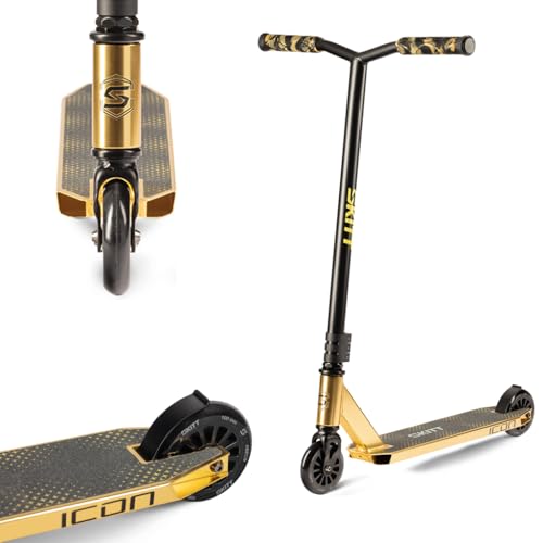 Patinete Freestyle SKITT - Icon | Rodamientos ABEC-9 de Alto Rendimiento | Construcción Ligera de Aluminio | Manillar Freestyle con rotación de 360° (Dorado)