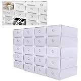 Schuhaufbewahrungsboxen - Stapelbare transparente Kunststoff-Organizer-Behälter mit Deckel für einfache Montage, faltbare Sneaker-Aufbewahrung für Männer und Frauen