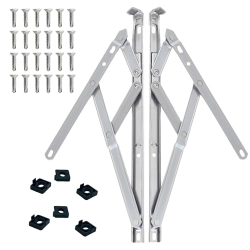 Universal Window Hinge Kit, Pair of 16 inch (405mm) Window Stays/Friction Hinges Double Glazing Friction Stay PVC 17mm Stack uPVC Window Friction Stay Hinges Top Hung/Side Hung