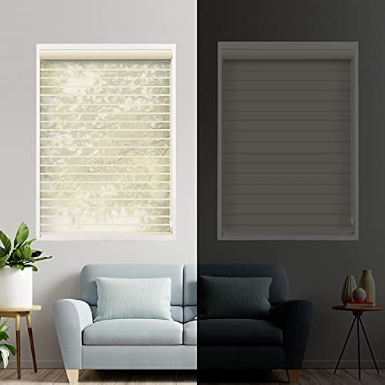 Tonature Custom Cut to Size Blackout Roller Shades Shangri-La Window Shades Triple Fabric Sheer Shades Window Roller Blinds Light Control for Day and Night Bedroom Beige XG6012-2