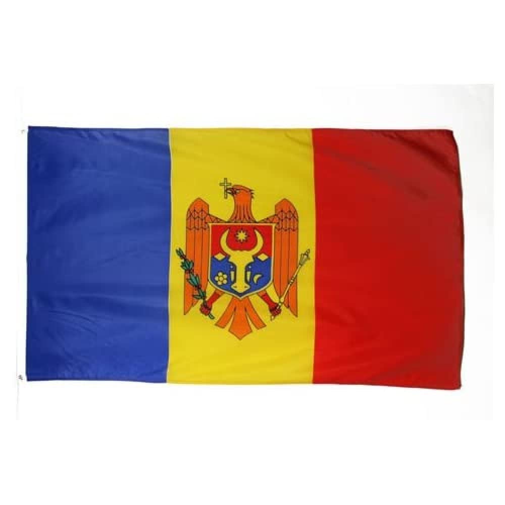 AZ FLAG Flaga Mołdawii - 100D poliester Mołdawski baner z dwoma metalowymi przelotkami - odporny na blaknięcie - żywe kolory - 3 stopy x 5 stóp - 150 x 90 cm