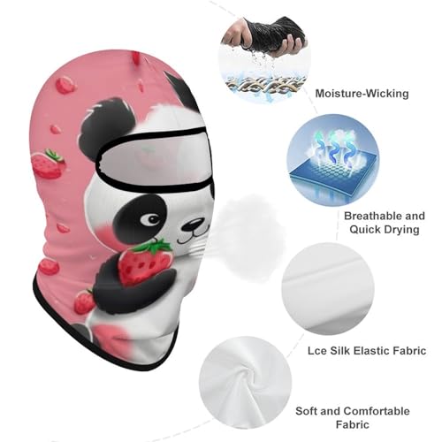 Balaclava para Hombres y Mujeres, Máscara de Esquí con Dibujo de Fresa y Panda, Cubreboca Integral para Ciclismo, 1 Unidad miniatura 3