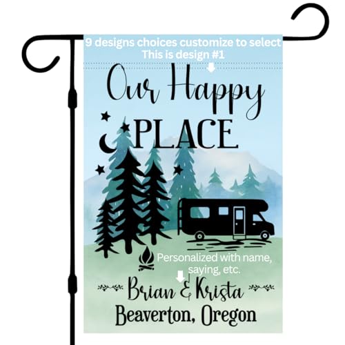 Camper Garden Flag, Campsite Decor, Personalized Camping Sign, Gift For