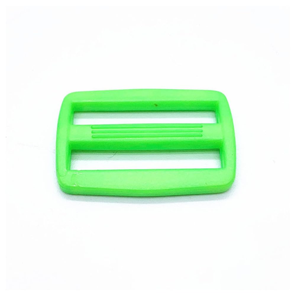 GreatRise Pack of 50 Colourful Tri Glide Sliders Plastic Ladder Buckle Adjustment Slider Regulator Tri Glide Slider Plastic Ladder Lock Buckle for Strap Closure Backpack Strap Fruit Green 16 mm