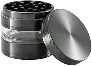 CyanCloud Grinder, 2.4 Inch 4 Piece Grinder Includes Stainless Steel Screen,Pollen Scraper (Gunmetal)