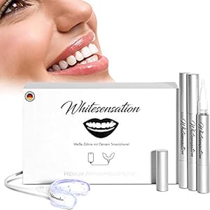 Whitesensation voor lichtere tanden – apparaat met gelpennen en ledmondstuk – set om tanden te bleken met USB voor…