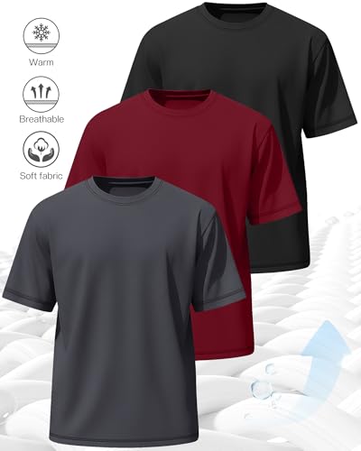 Image of Neer 3 Pack Big and Tall T-Shirts for Men L-7xl Tops | Large Casual Stretch Workout Tees, Short Sleeve Crewneck Oversized Shirts, Classic Summer Outfits, Comfy Basic Loose Clothes