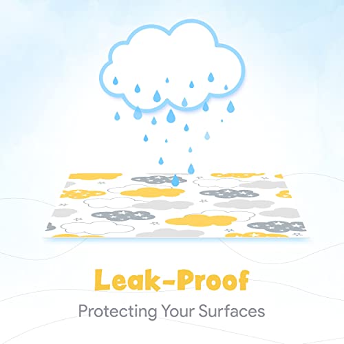 Waterproof Disposable Changing Pads For Baby - Triple Layer Protection Disposable Diaper Changing Pad - Odor Neutralizer Baby Disposable Changing Pad - 10 Cloud Liners - 17" X 24" #TOP2