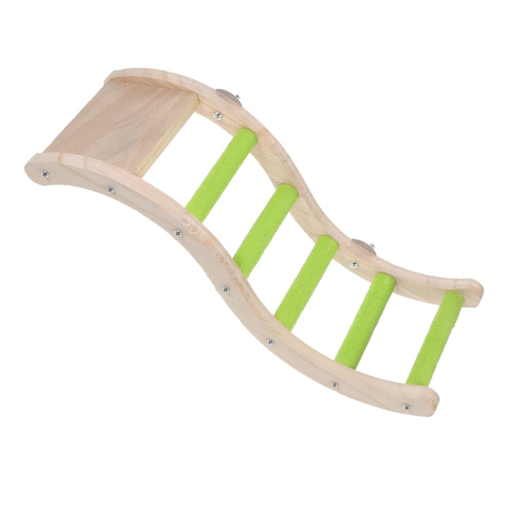 Escalera de madera para pájaros, 32 cm, para loros, hámsteres, puente trepador, barra para pájaros, escalera de masticación para loros, pájaros, columpio, rascador, percha para loros, cobayas,
