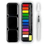 ArtSkills Travel Watercolor Kit, Watercolor Paint Set for Kids & Adults, Travel Palette with Water Brush