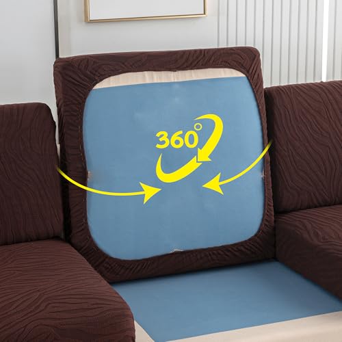 UWWGKK Stretch Couch Cover for Sectional Sofa - Multiple Patterns & Colors,Sofa Cover Design for L-Shaped Couches,Coffee SBW Large Single Seat(1 Pcs for Large) — view 3