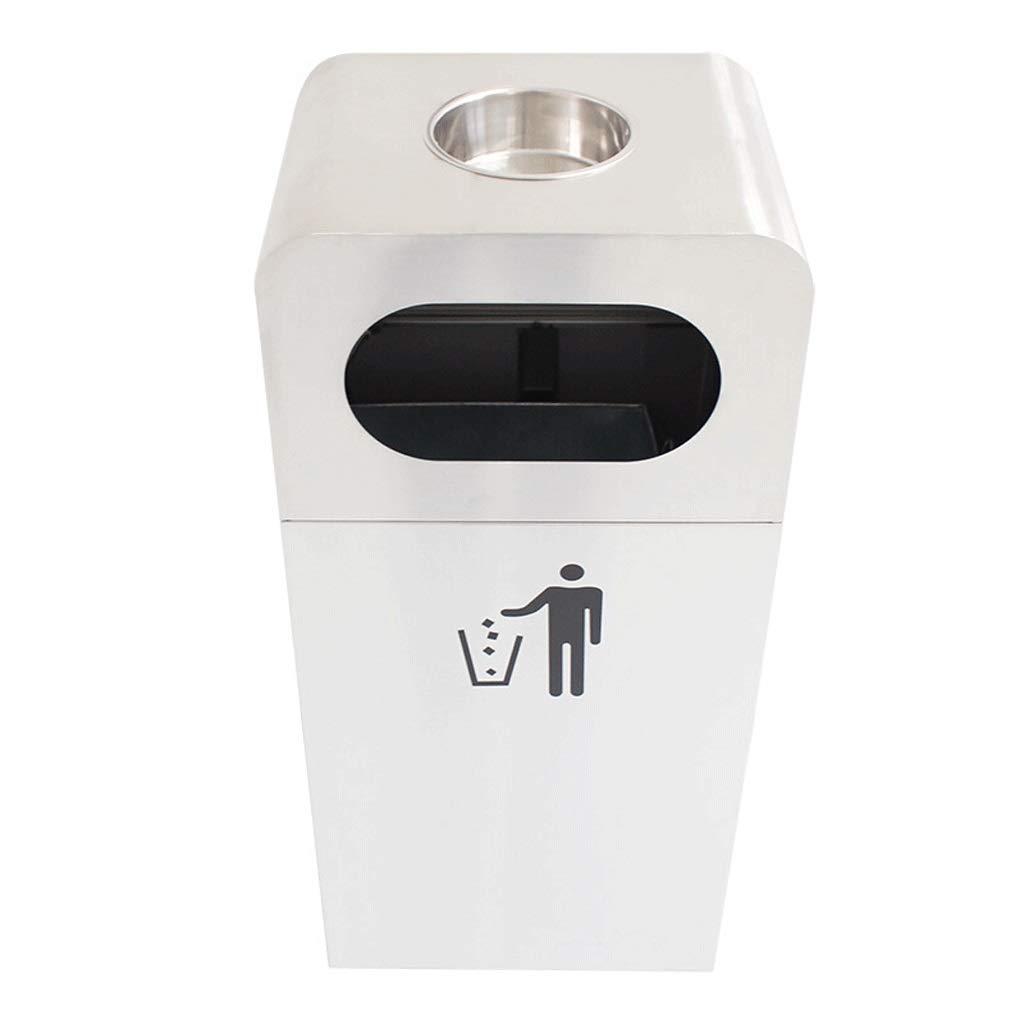 Outdoor Trash Cans Bins Outdoor Stainless Steel Trash Can Indoor with Ashtray Large Trash Can Community Park Outdoor Rubbish Bin Outdoor Trash Cans Bins