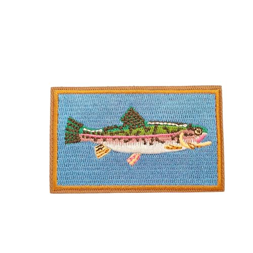 Blimark Wildlife Trout Fish Tactical Patch: Humorous Military Morale Patch - 1 x 2 x 3 inches (5 x 7.6 cm) Rectangular Fabric Sew-On Embroidered Emblem
