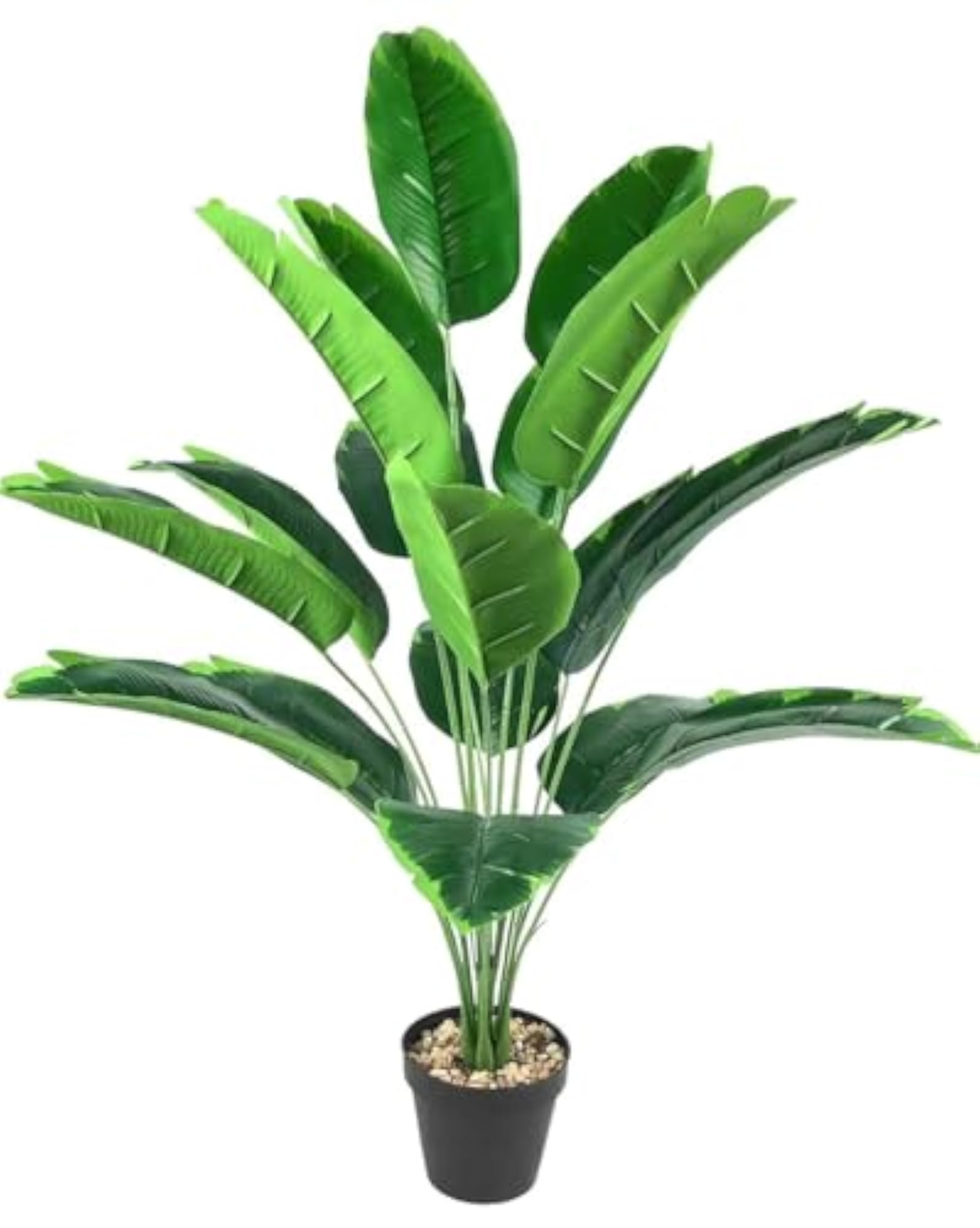 Artificial Palm Leaves Plant with Pot, Tropical Decor