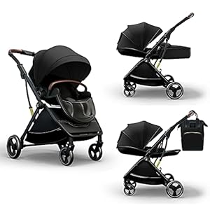 Coballe Lightweight Foldable Baby Stroller: 2 in 1 Infant & Toddler Pram Stoller in High Landscape with Convertible…