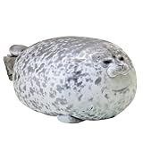 GVMJHYK Foca de Peluche, Muñeco de Animales Focas, Foca de Peluche Almohada de Felpa de Focas Gris Juguetes de Peluche-30cm